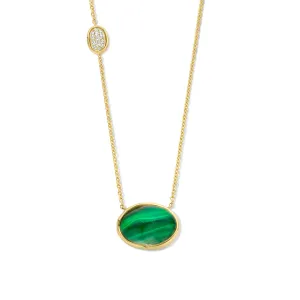 Collier avec motif - Or Jaune, Diamants et Malachite (065923/DA)