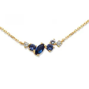 Collier avec motif - Or Jaune, Saphir synthétique et zircon (CO1591GMUZ)