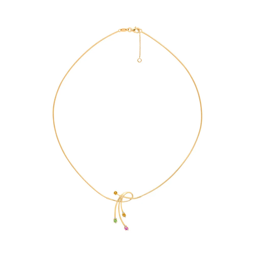 Collier Garel Baia - Or Jaune, Saphirs Multicolores et Diamants (45ZB06VJ)