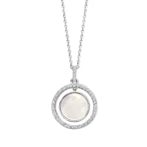 Collier Naiomy - Argent et zircons, nacre (N2Y66)