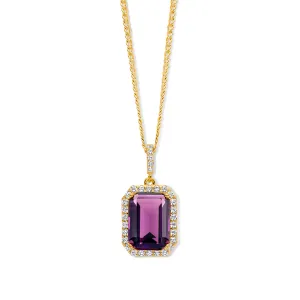 Collier Naiomy - Argent, plaqué or et zircons mauve (N4F52)