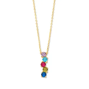 Collier Naiomy - Argent, plaqué or et zircons multicolore (N4M74)