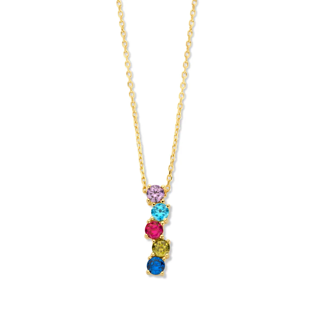 Collier Naiomy - Argent, plaqué or et zircons multicolore (N4M74)
