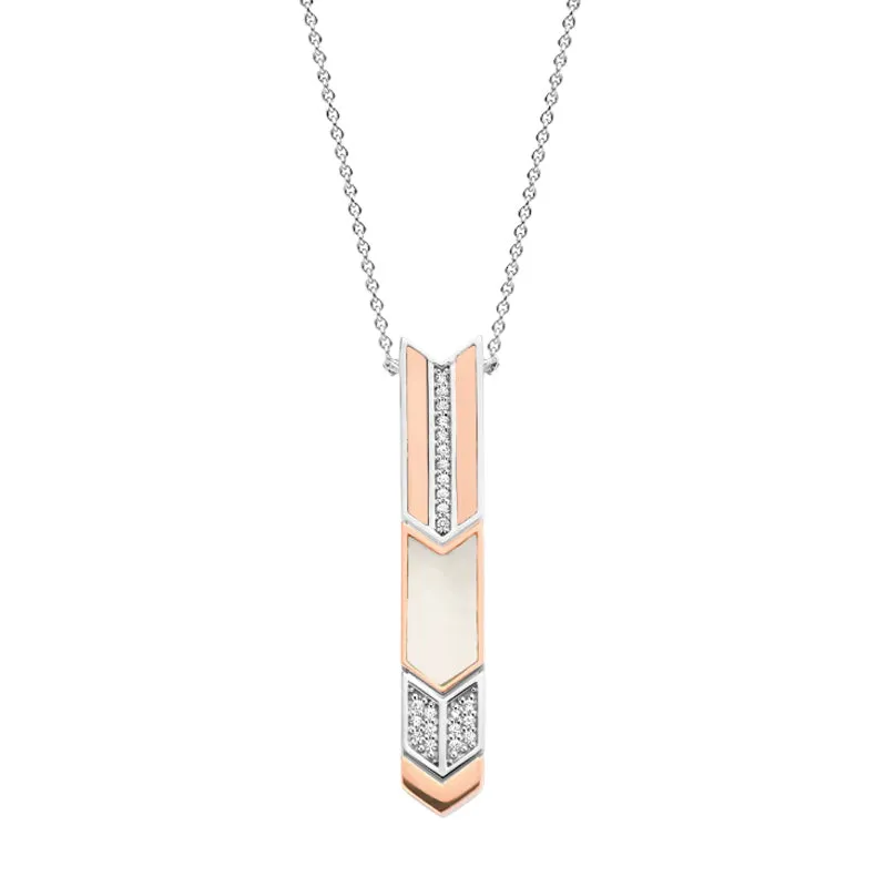 Collier TI SENTO - Argent Bicolore Rosée (3954MW)