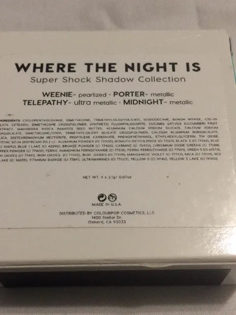 COLOURPOP KATHLEENLIGHTS WHERE THE NIGHT IS