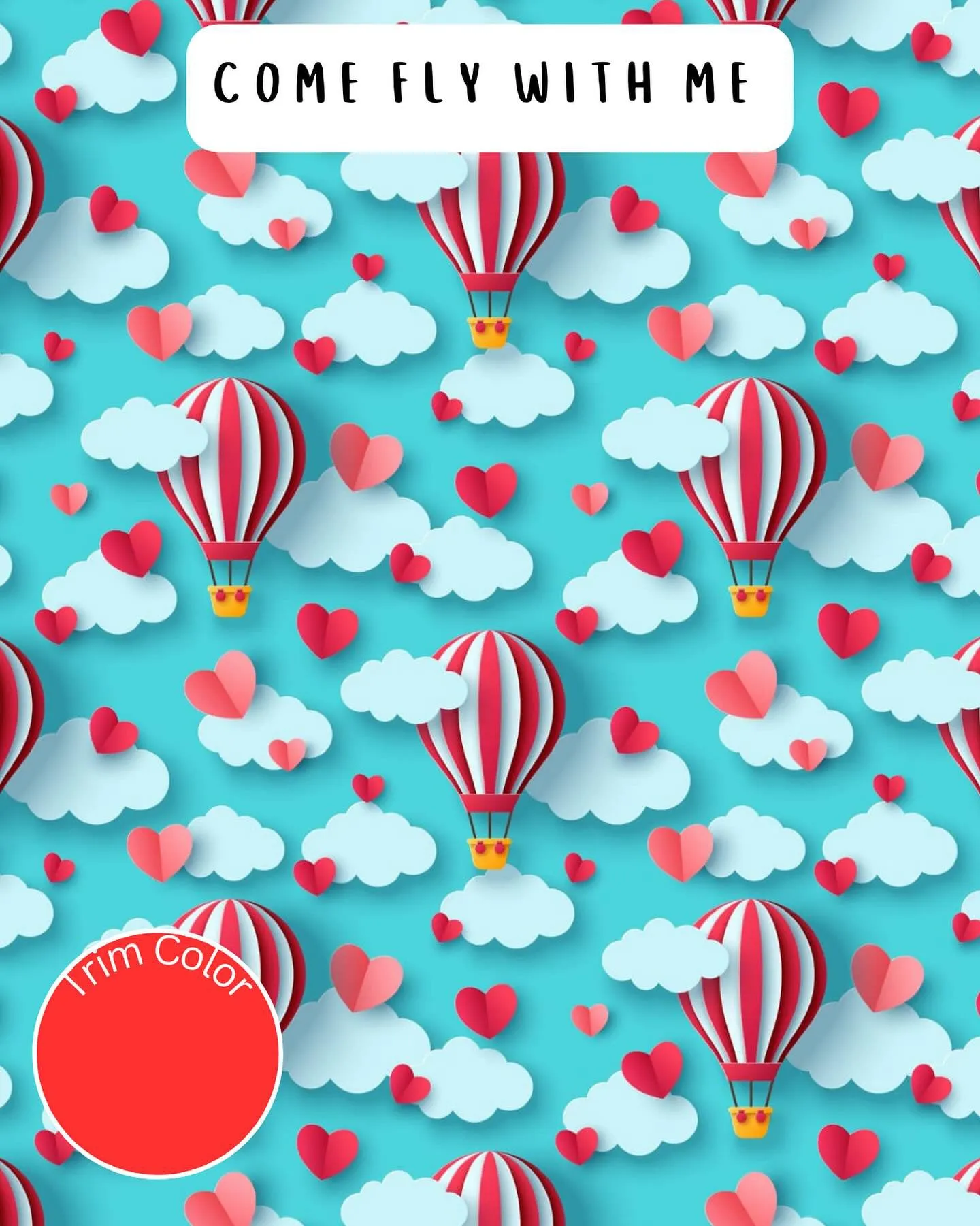 Come Fly With Me Balloons - PAWjama with Red Neck & Trim/Sleeves