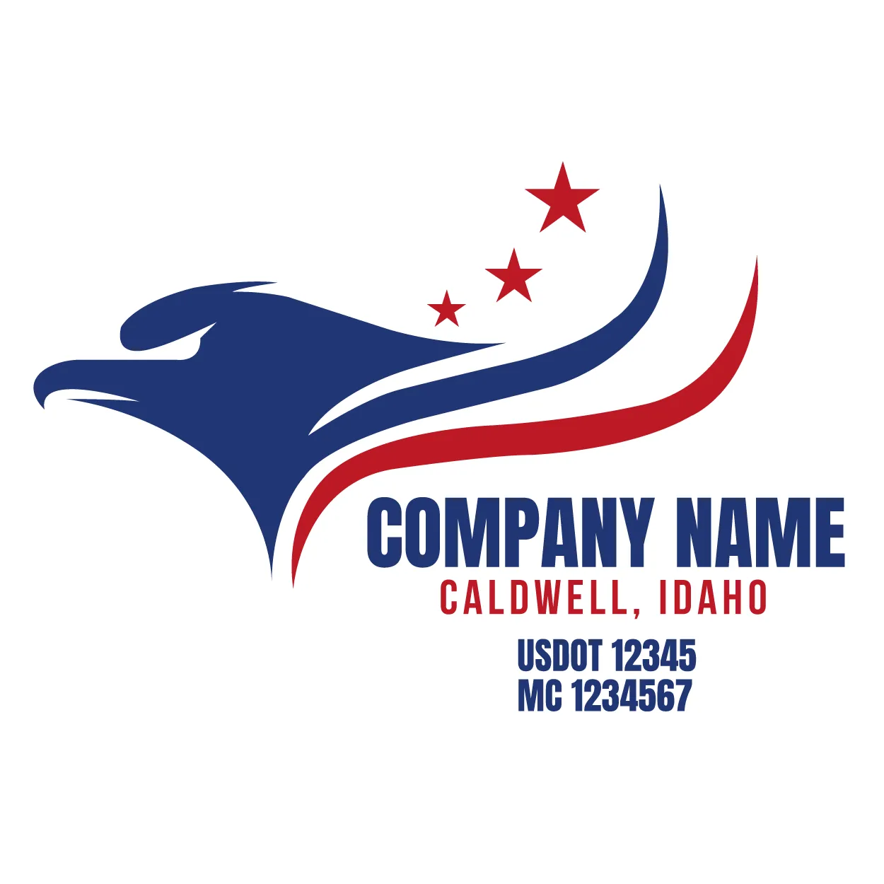 Company Name Truck Door Decal (USDOT), 2 Pack