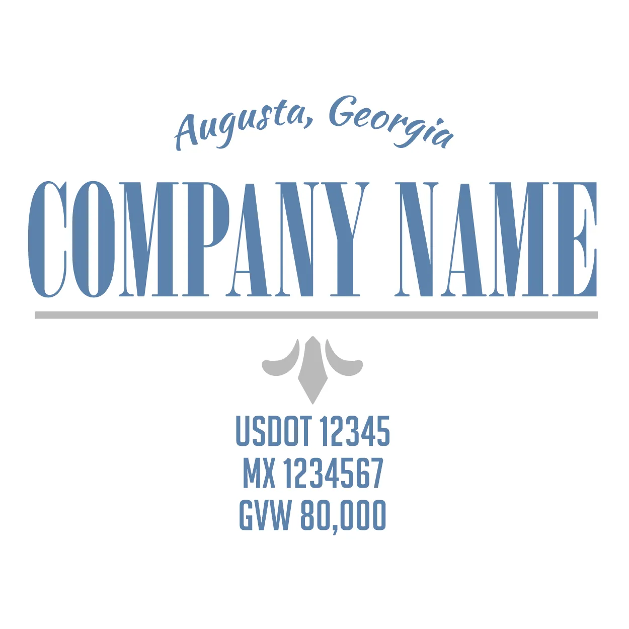 Company Name Truck Door Decal (USDOT), 2 Pack