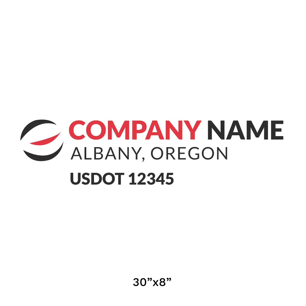 Company Name Truck Door Decal (USDOT), 2 Pack
