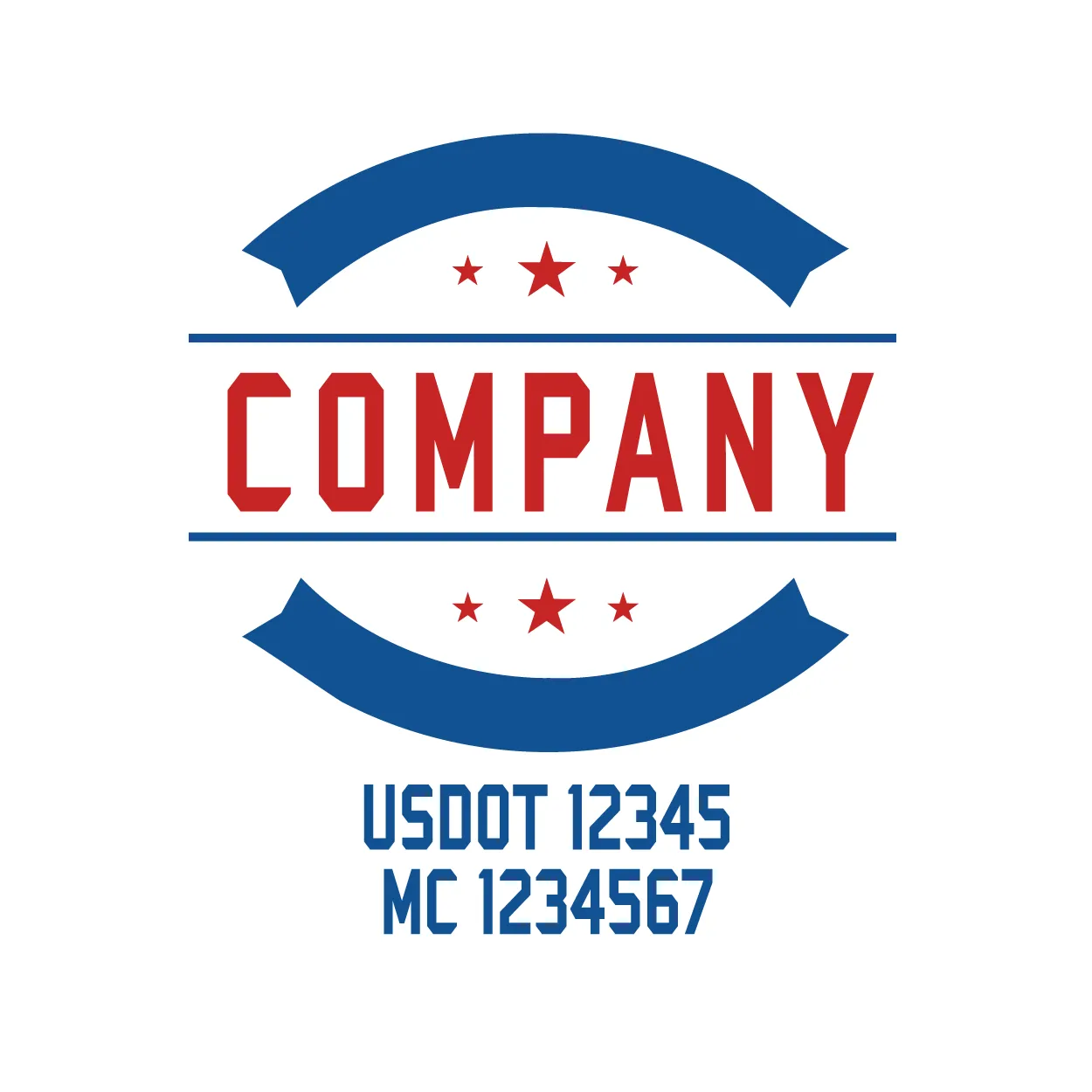 Company Name Truck Door Decal (USDOT), 2 Pack