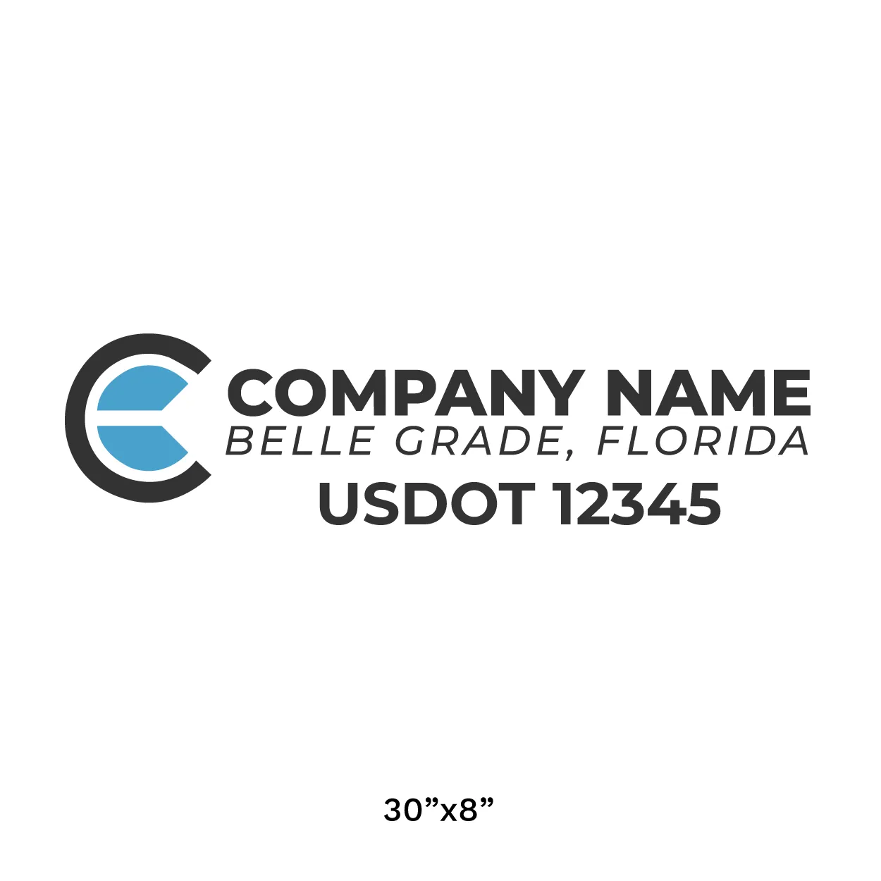 Company Name Truck Door Decal (USDOT), 2 Pack