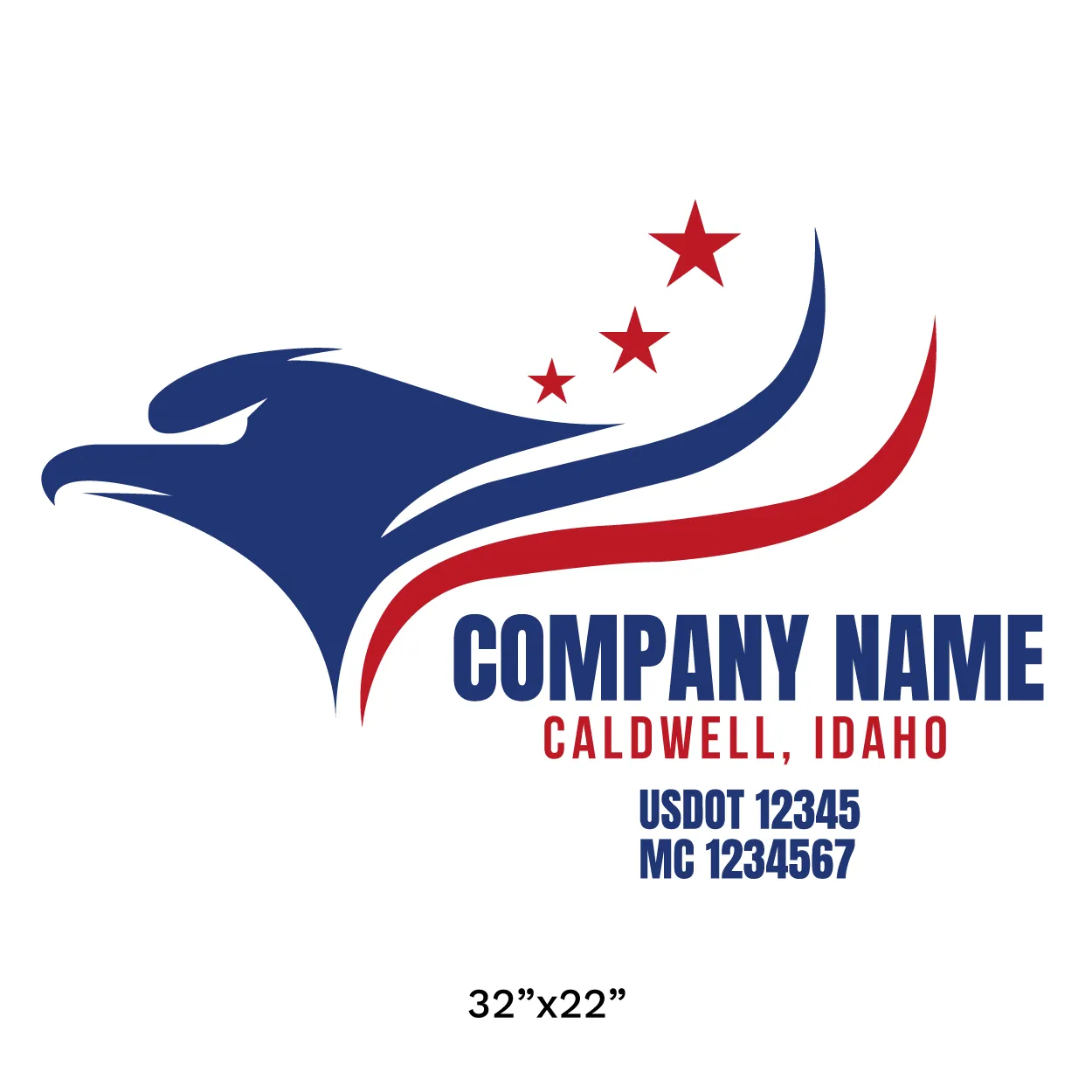 Company Name Truck Door Decal (USDOT), 2 Pack