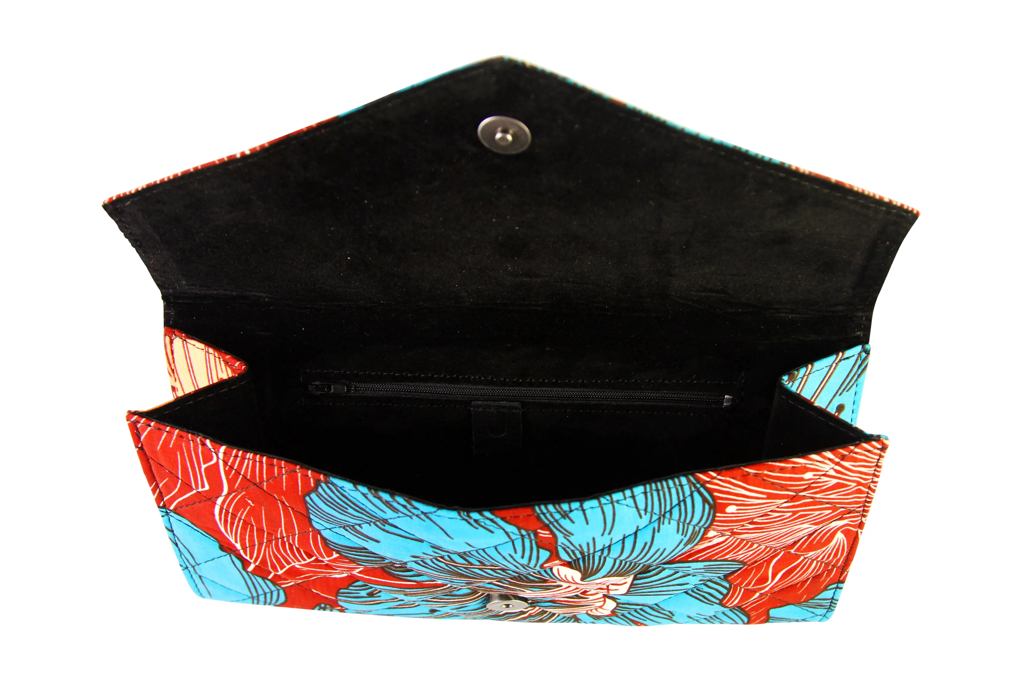 Cool Red Ankara Clutch Purse