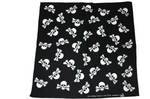 Copy of Square Black Skull and Crossbones Bandana