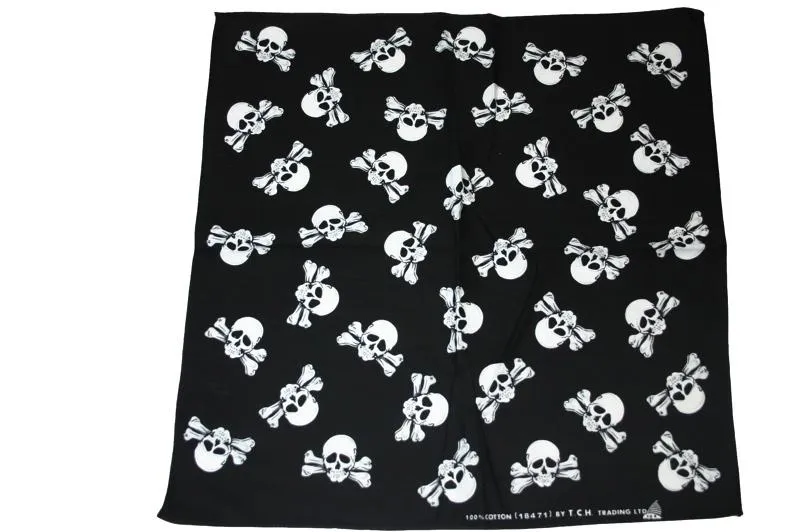 Copy of Square Black Skull and Crossbones Bandana