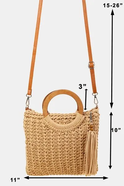 Crochet Knit Convertible Tote Bag [2 Colors]