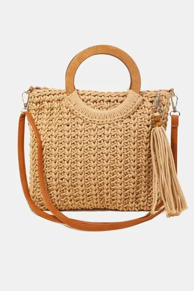 Crochet Knit Convertible Tote Bag [2 Colors]