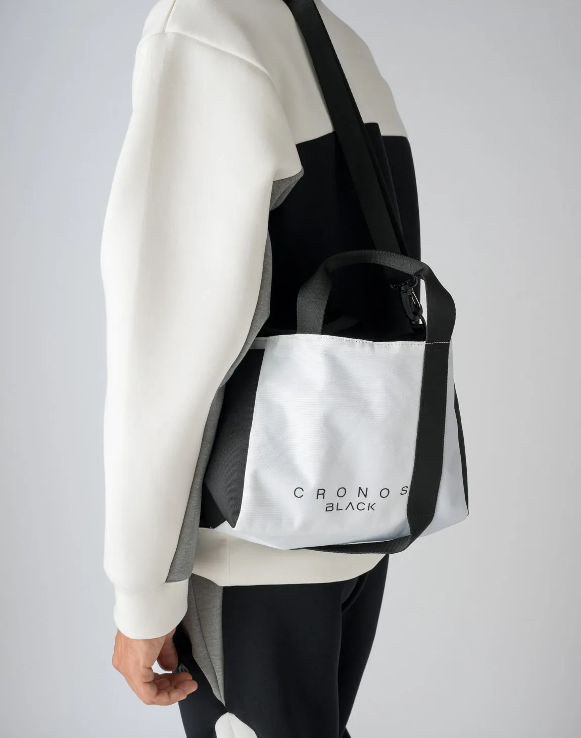 CRONOS BLACK TOTE BAG【BLACK×WHITE】