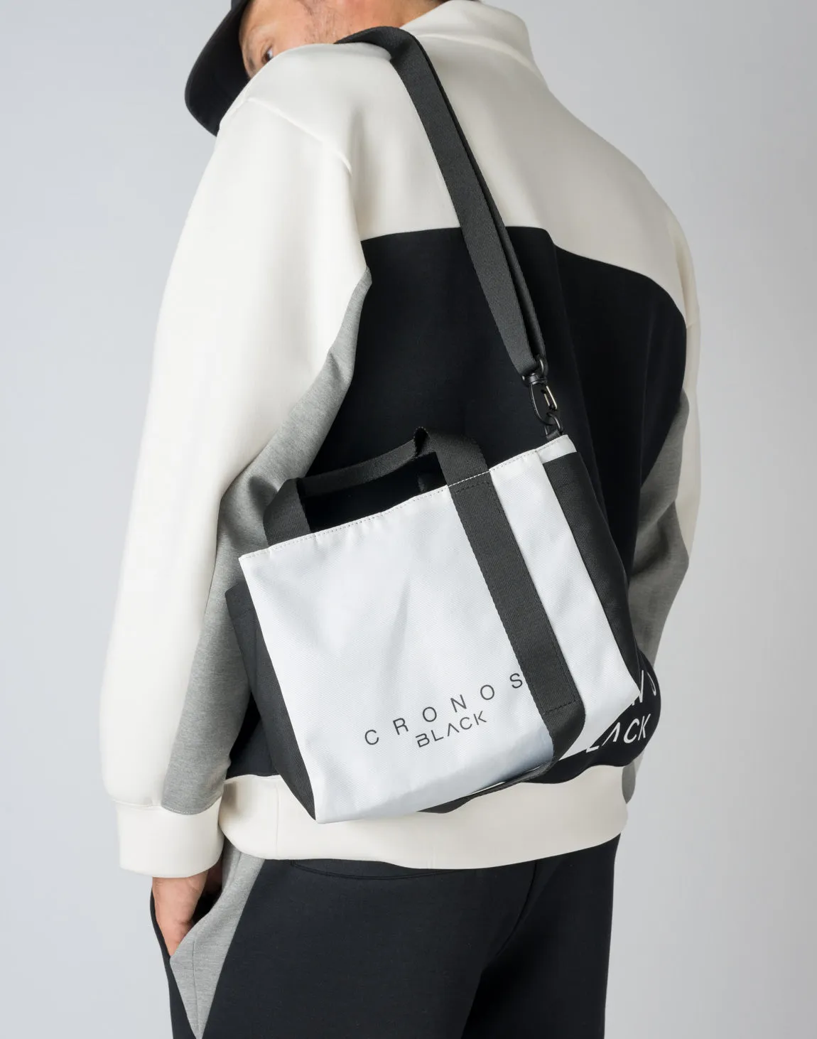 CRONOS BLACK TOTE BAG【BLACK×WHITE】