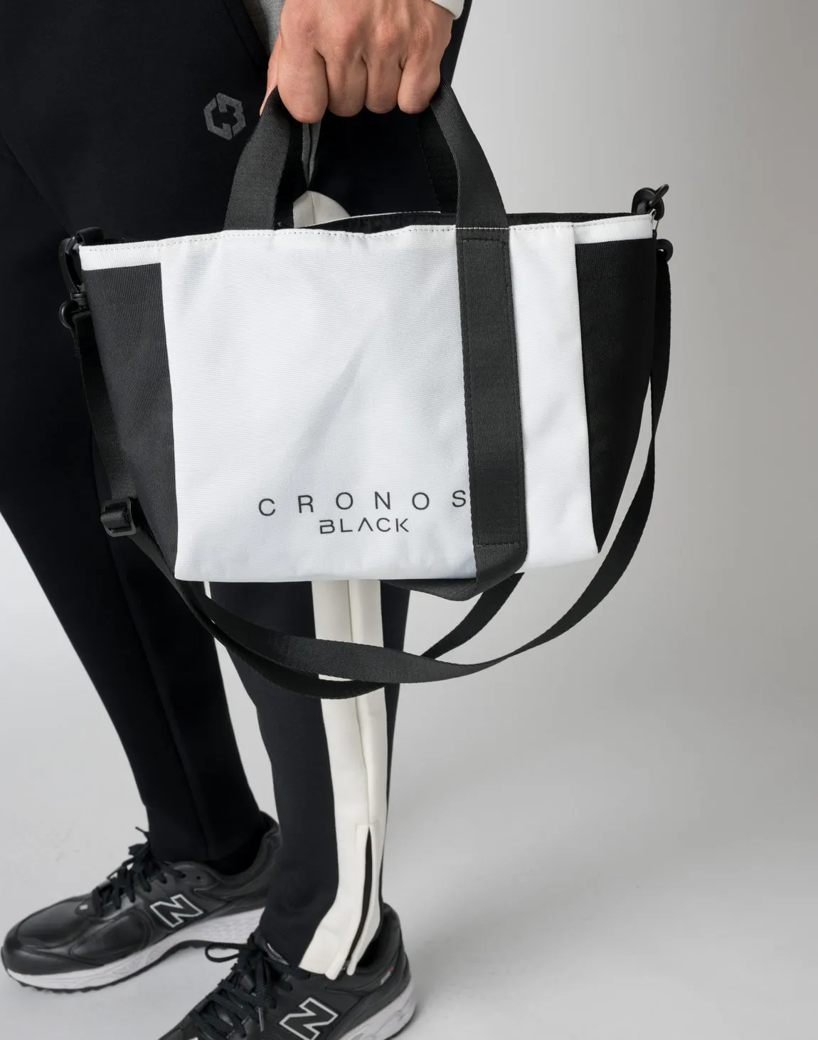 CRONOS BLACK TOTE BAG【BLACK×WHITE】