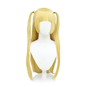 Death Note Amane Misa Cosplay Gold Wig Heat Resistant Synthetic Hair Accessories Props