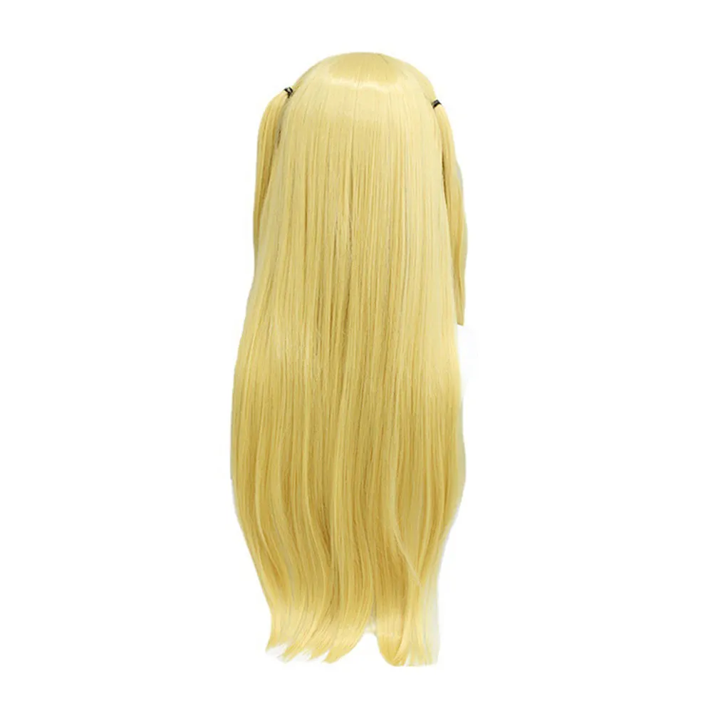 Death Note Amane Misa Cosplay Gold Wig Heat Resistant Synthetic Hair Accessories Props