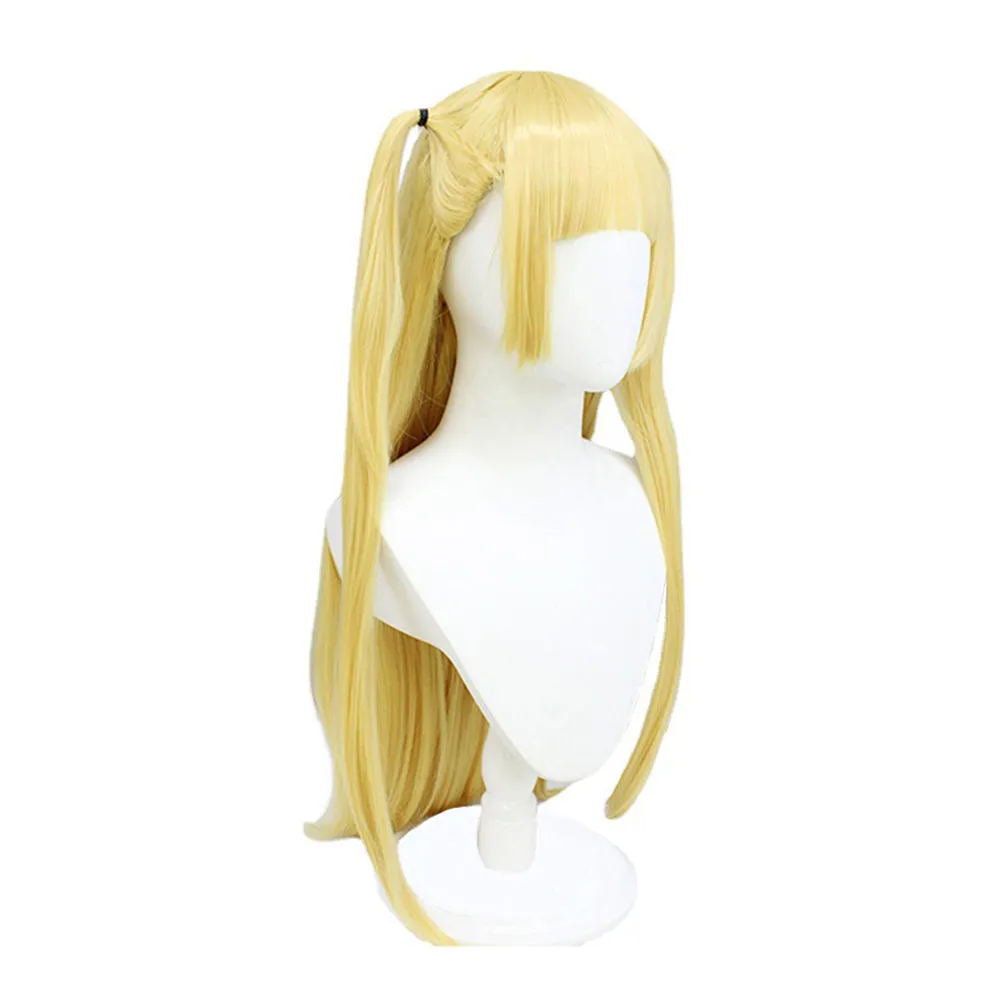 Death Note Amane Misa Cosplay Gold Wig Heat Resistant Synthetic Hair Accessories Props