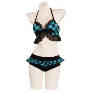 Demon Slayer Kamado Tanjirou Cosplay Costume Swimwear Outfits Halloween Carnival Suit