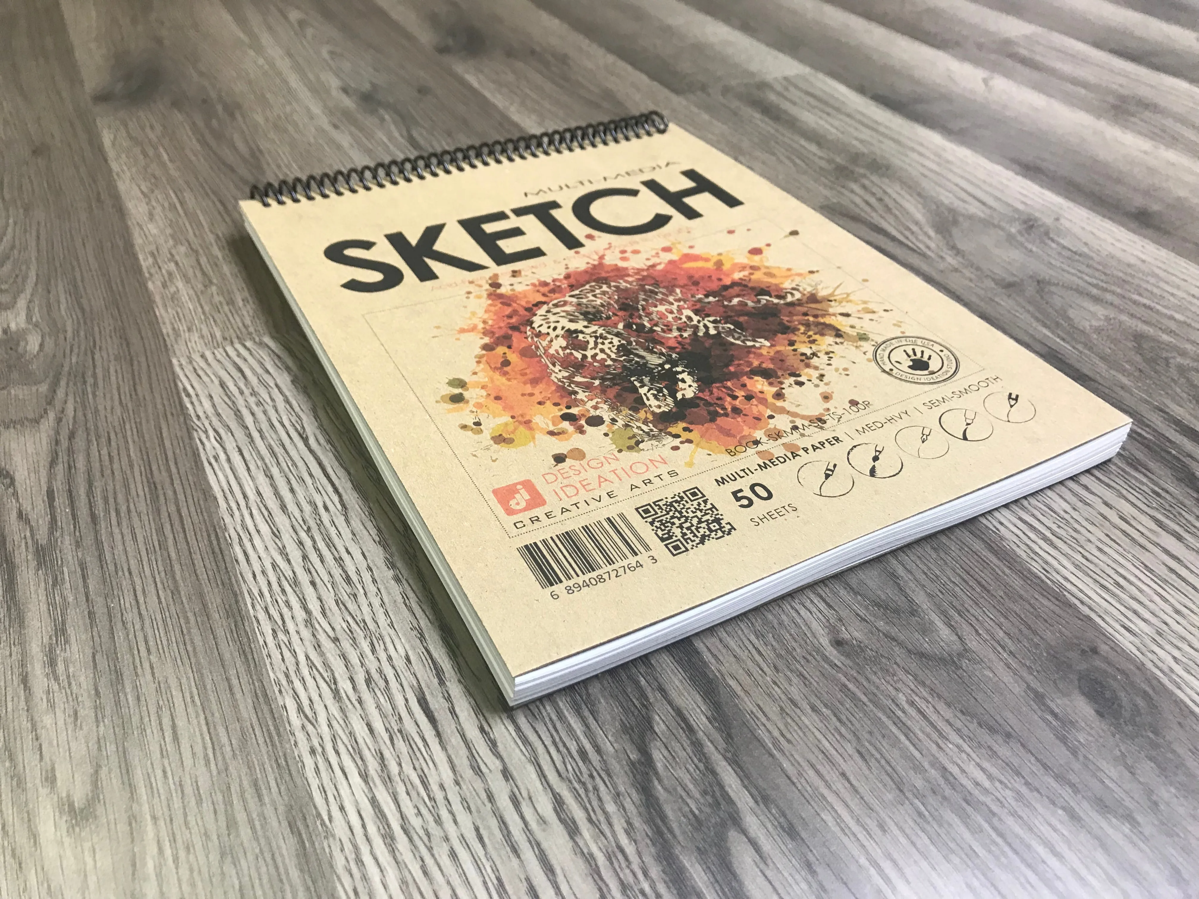 Design Ideation SKETCH. Spiral Bound Sketchbook. Top Spine. Multi-Media. (8.5" x 11") SB-50100-TS