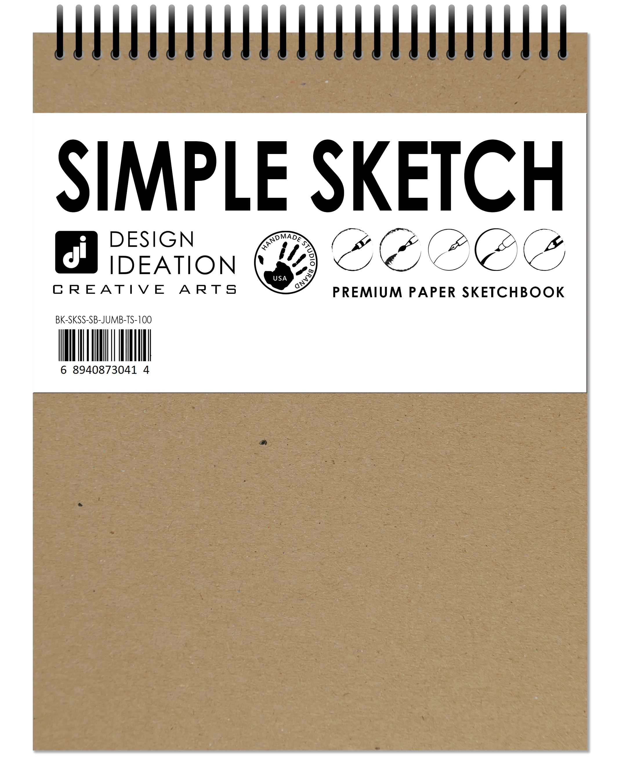 Design Ideation SKETCH. Spiral Bound Sketchbook. Top Spine. Multi-Media. (8.5" x 11") SB-50100-TS