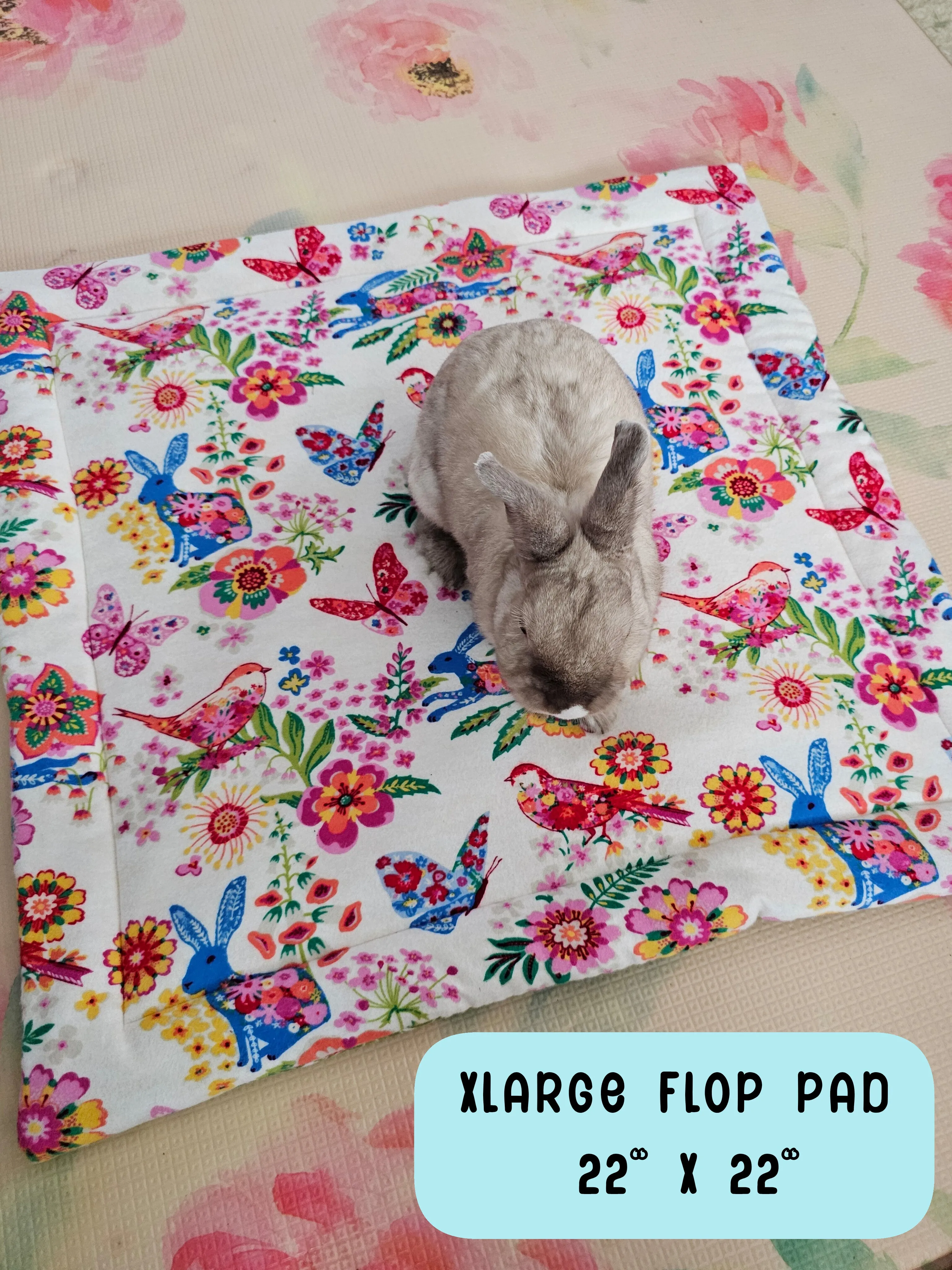 Design Your Own 100% Cotton Bunny Flop Pad in 6 Sizes - Small Mattress, Medium, Large or Xlarge Free US Shipping