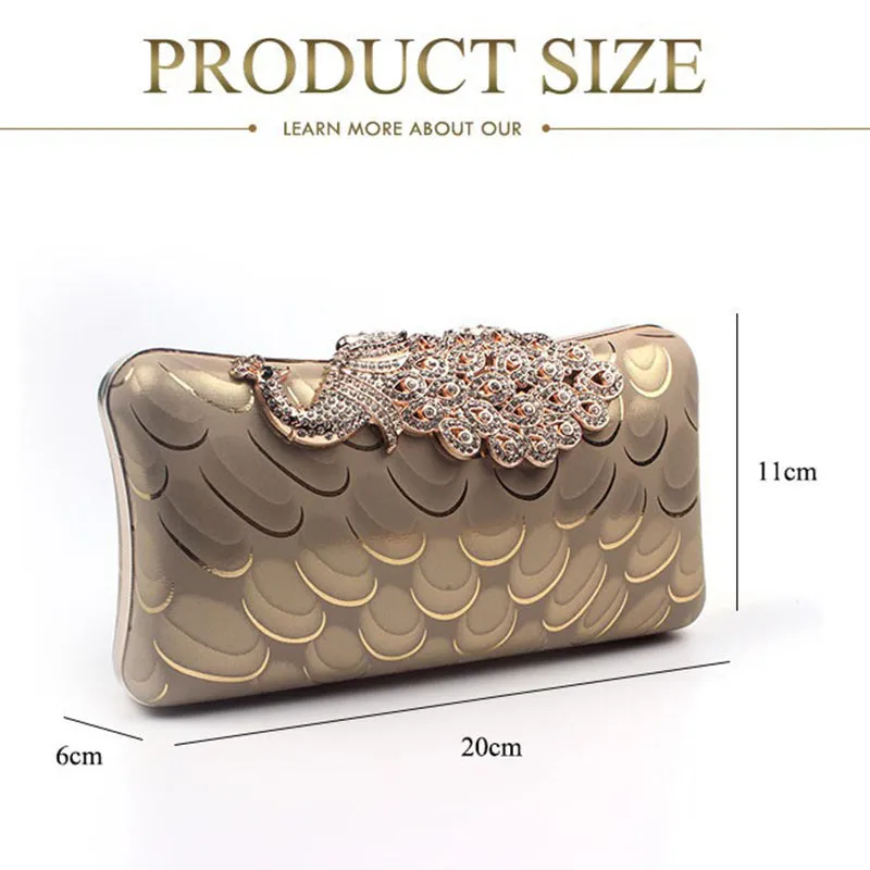 Diamond Peacock PU Banquet Clutch