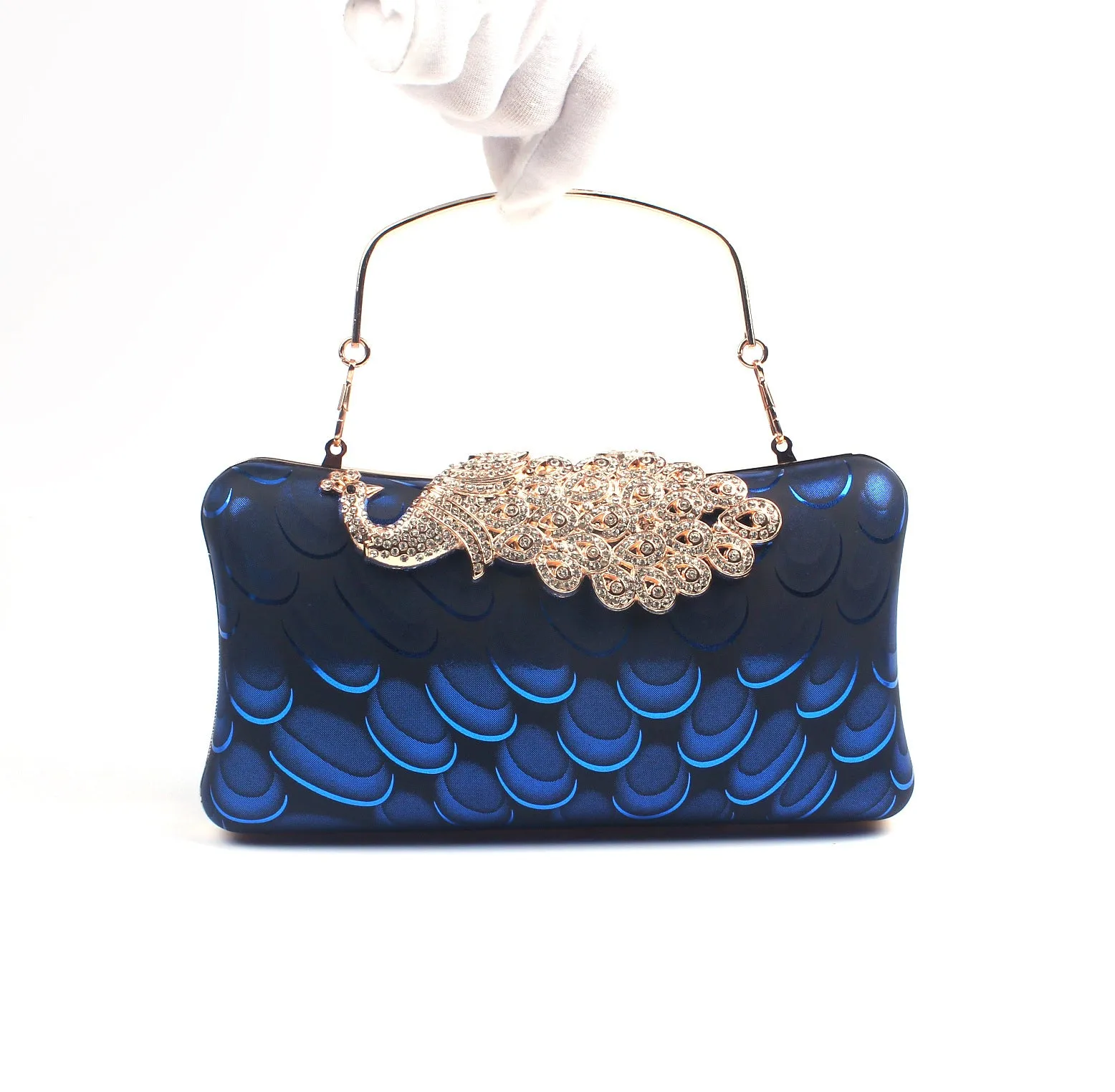 Diamond Peacock PU Banquet Clutch