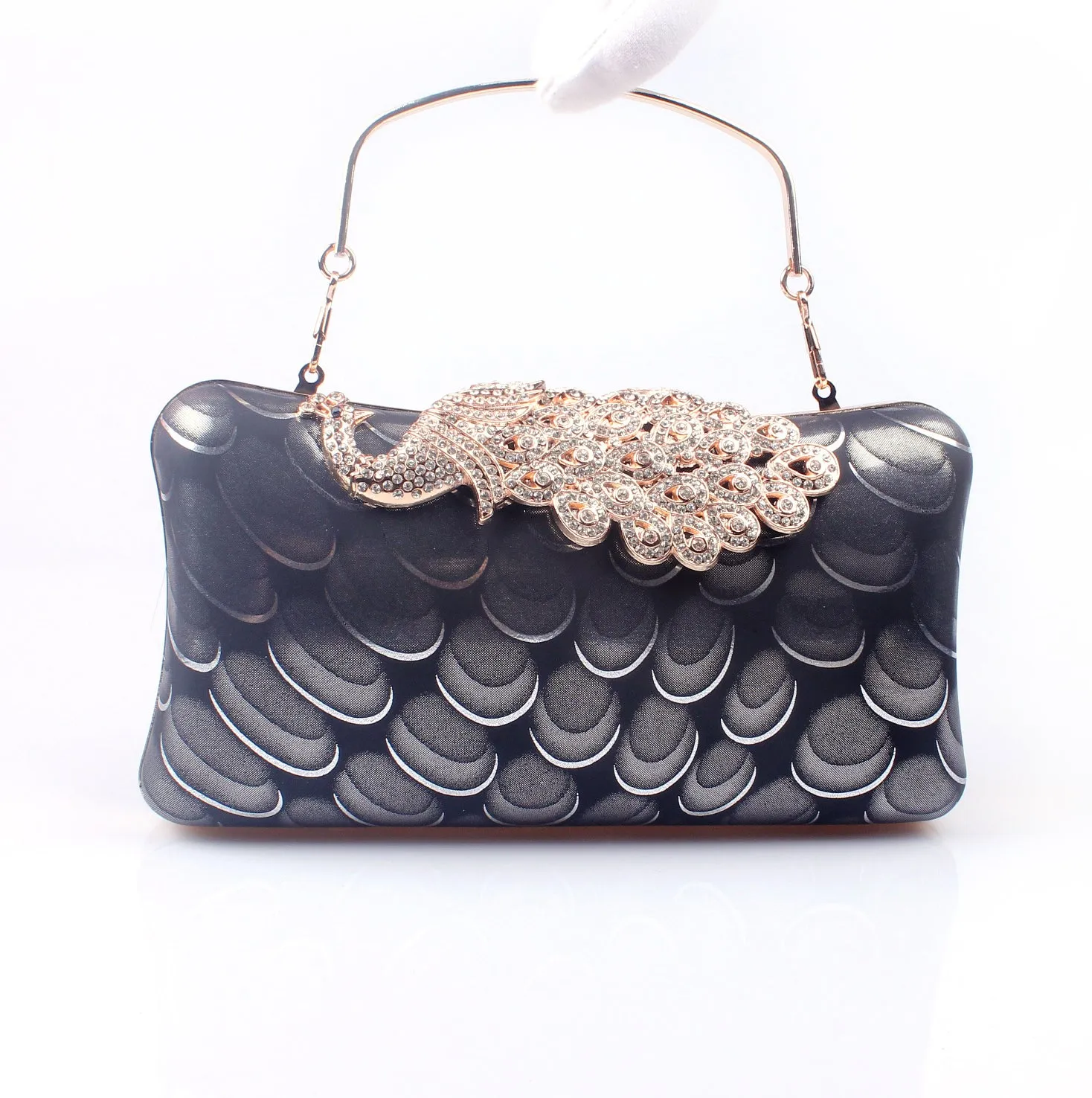 Diamond Peacock PU Banquet Clutch