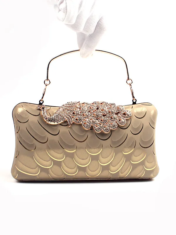 Diamond Peacock PU Banquet Clutch