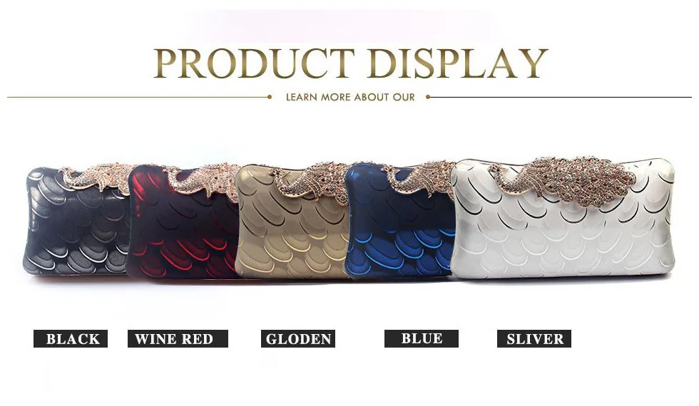 Diamond Peacock PU Banquet Clutch
