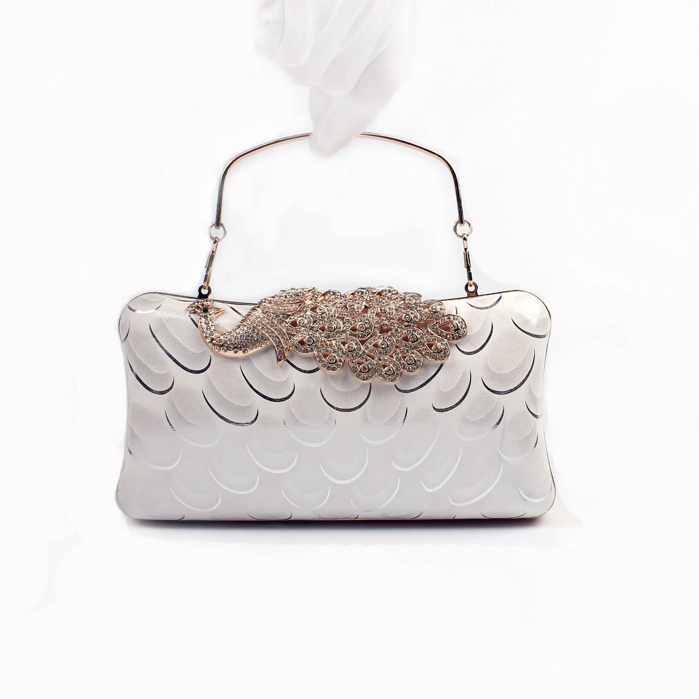 Diamond Peacock PU Banquet Clutch
