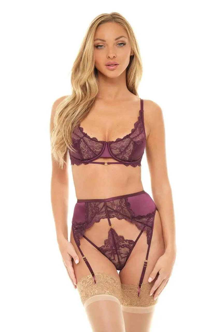 Donna Satin & Lace 3 Piece Set