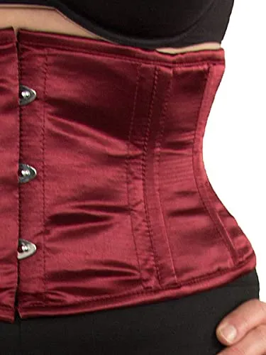 Downes Burgundy Satin Steel Bone Underbust Corset
