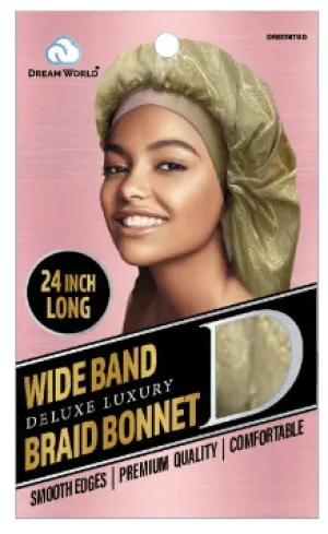 Dream World - Bonnet en Satin Pour Braids - Bande XL Gold- DRE174TGD