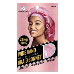Dream World - Bonnet en Satin Pour Braids - Bande XL Rose- DRE174THP