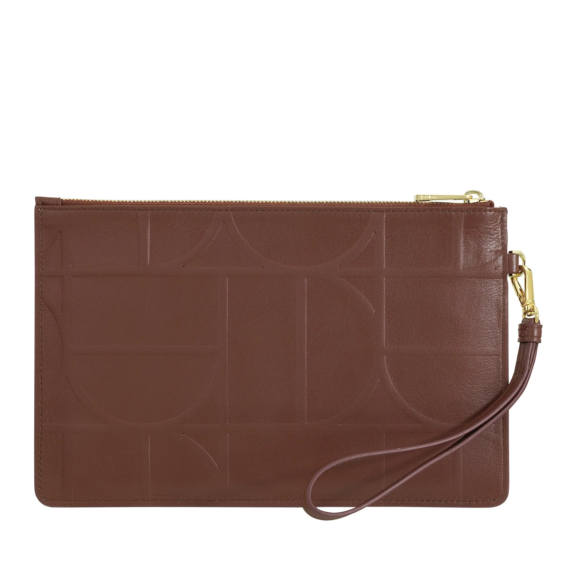 DUDU large clutch bag in wrist printed leather, hand clutch bag with lacquered - elegant, spacious and practical for cards, banknotes and coins