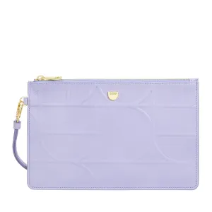 DUDU large clutch bag in wrist printed leather, hand clutch bag with lacquered - elegant, spacious and practical for cards, banknotes and coins