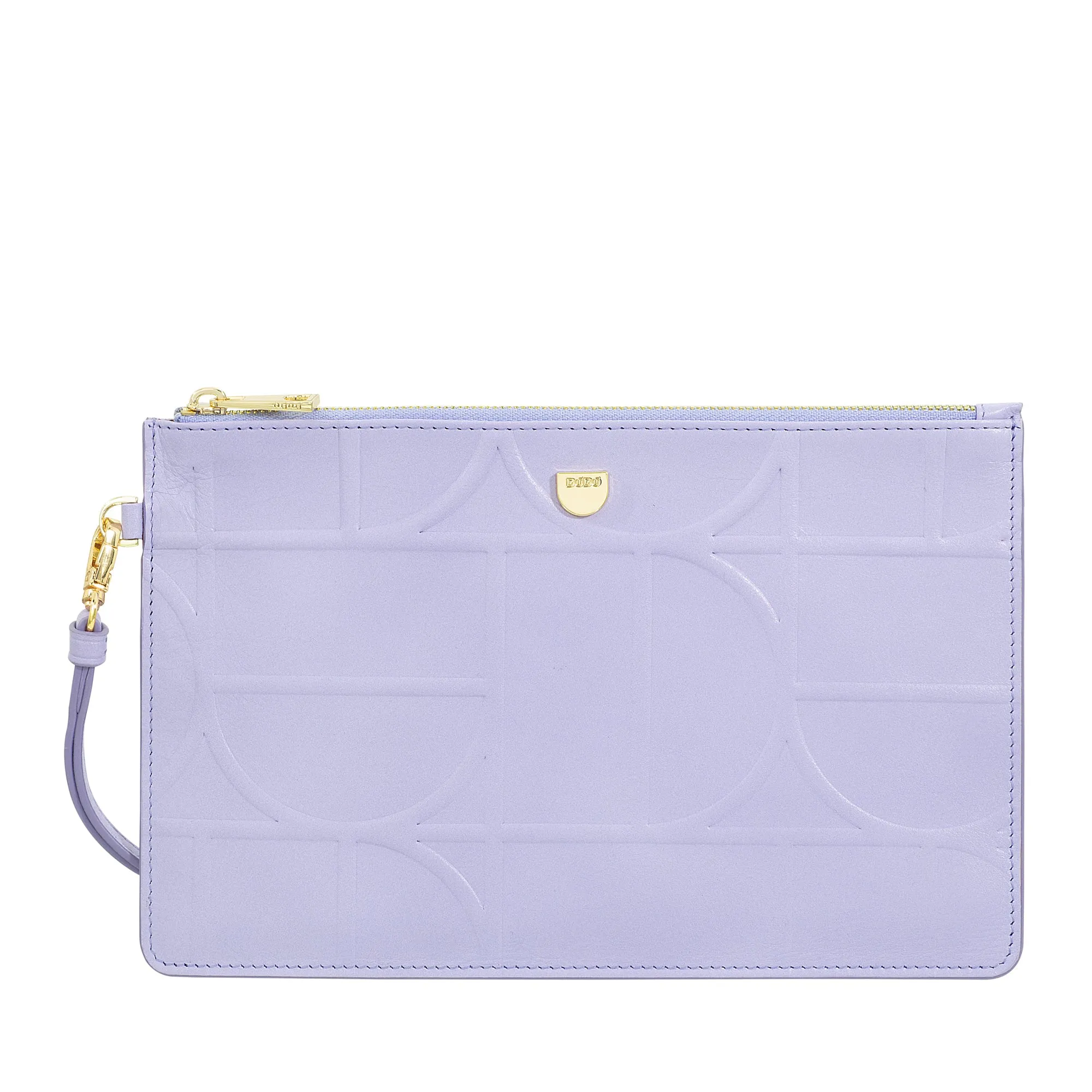 DUDU large clutch bag in wrist printed leather, hand clutch bag with lacquered - elegant, spacious and practical for cards, banknotes and coins