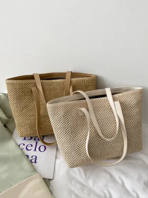 Effen gekleurde geweven tas