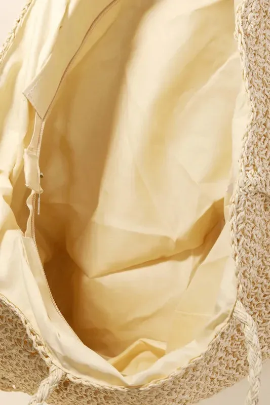 Fame Straw Knit Tote Bag