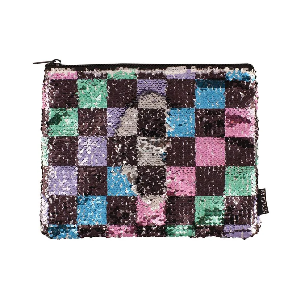 Fashion Angels Checkerboard Sequin Pouch