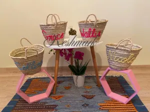 FREE TASSEL Personalized Wicker Straw Beach Bag - Custom Tote for Summer Fun