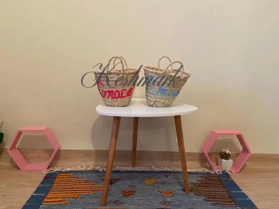 FREE TASSEL Personalized Wicker Straw Beach Bag - Custom Tote for Summer Fun