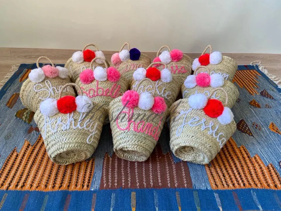 FREE TASSEL Personalized Wicker Straw Beach Bag - Custom Tote for Summer Fun